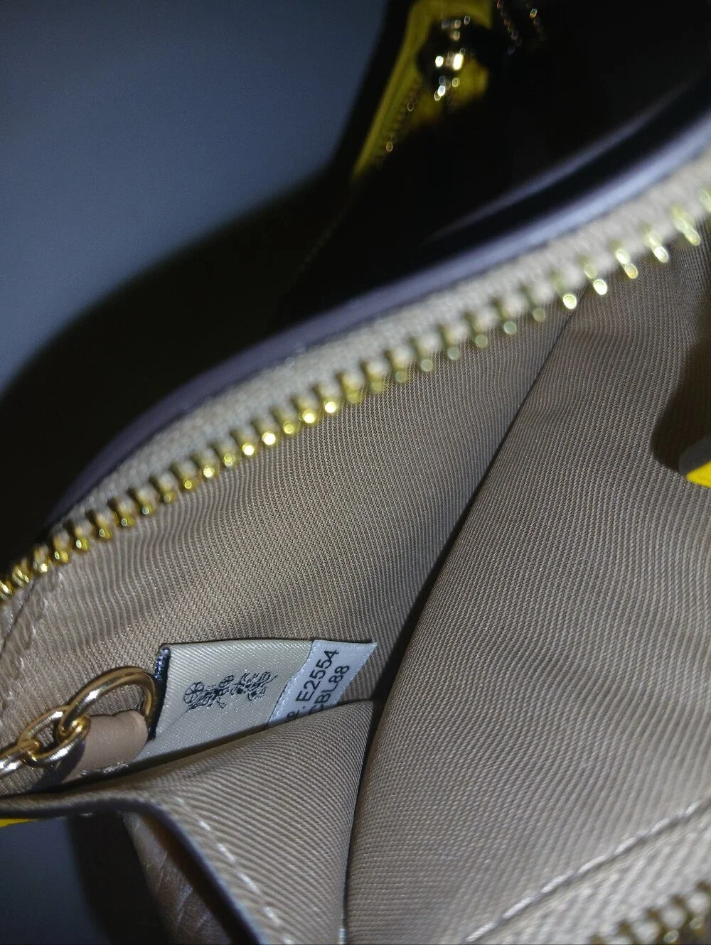 COACH Yellow Crossbody Bag with Plaid Wallet and Card Case